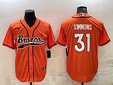 Men's Denver Broncos #31 Justin Simmons Orange Stitched Cool Base Nike Baseball Jersey,baseball caps,new era cap wholesale,wholesale hats